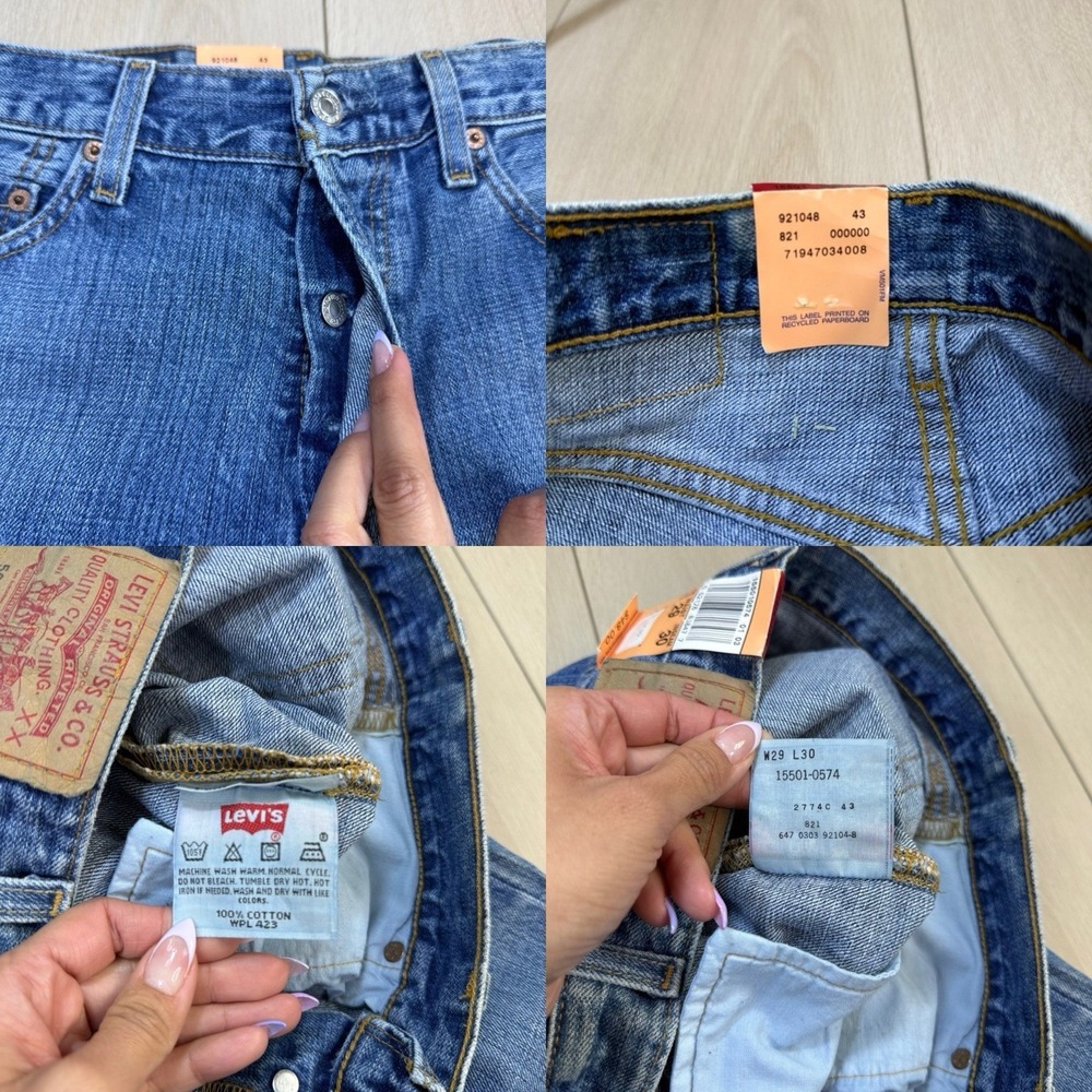 VTG/Y2K Levis 501 Jeans Womens Size 29x31 Blue Straight Leg Button Fly Pants NWT - Picture 4 of 7
